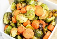 Crispy Roasted Brussels Sprouts with Honey-Glazed Carrots