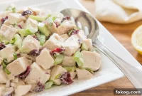 Cranberry Chicken Salad Recipe with Crunchy Pecans and Citrus Vinaigrette