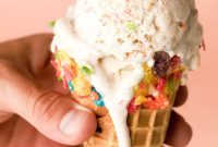 Fruity Pebbles Ice Cream Recipe: Colorful Cereal Ice Cream Scoop