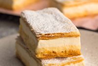 Vanilla Cream Puff Pastry Slices Recipe — Light Custard Filling