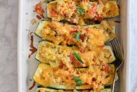 Quinoa-Stuffed Zucchini Boats with Herbs and Lemon