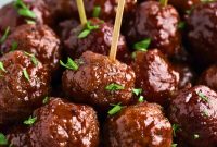 Sweet Grape Jelly Meatballs with Tangy Glaze Recipe