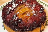 Olive Oil Upside-Down Fruit Sponge Cake Recipe