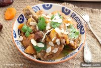 Moroccan Chicken Tagine with Preserved Lemon, Dates and Apricots