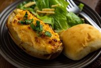 Shrimp-Stuffed Baked Potatoes with Garlic Butter Filling