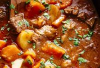 Hearty Slow Cooker Beef Stew with Sweet Potatoes and Rosemary