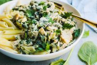 Creamy Spinach and Artichoke Chicken Pasta Recipe