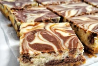 Chocolate Vanilla Marble Cheesecake Bars Recipe