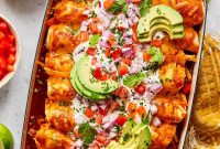 Chicken and Black Bean Enchiladas with Tangy Salsa Verde