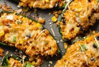 Queso and Rice Stuffed Poblano Peppers Recipe