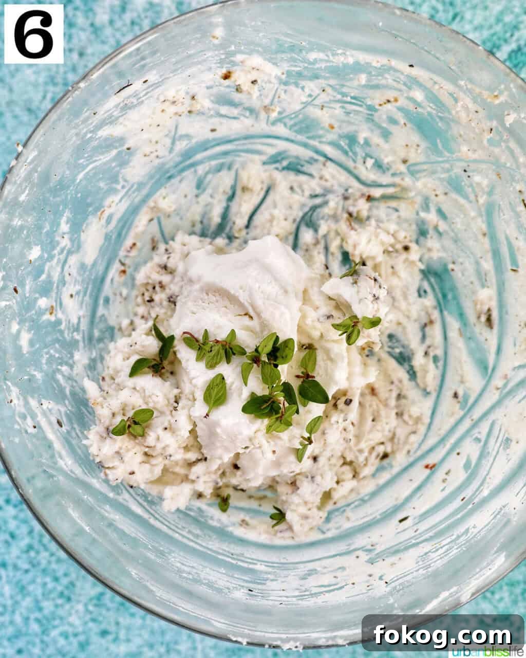 bowl of herbed goat cheese.
