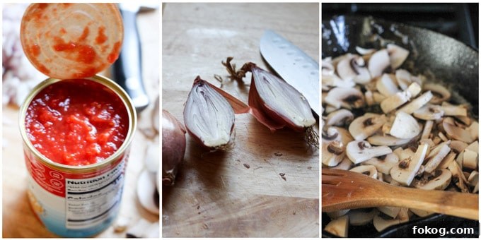 Chicken Chasseur (French Hunter’s Chicken): Classic Rustic Recipe 4 Process shots of making classic French chicken with chasseur sauce