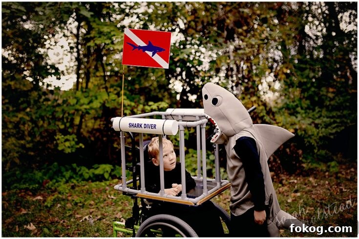Shark Diver Wheelchair Costume