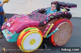 Wreck-It Ralph Family Costume with Sugar Racer Wheelchair Costume