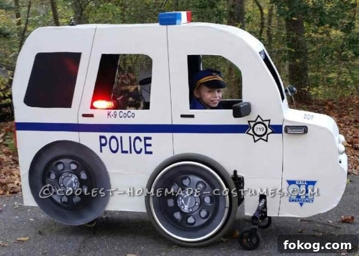 Carly’s Cop Car Wheelchair Costume