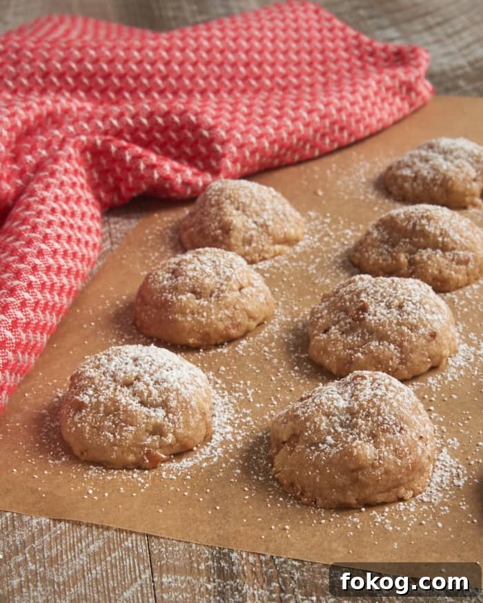 Toffee Pecan Snowdrop Cookies