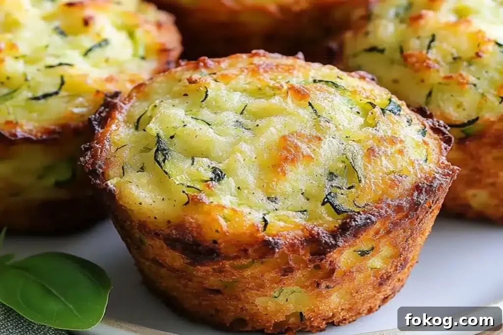 Crispy Parmesan zucchini potato muffins freshly baked with golden tops