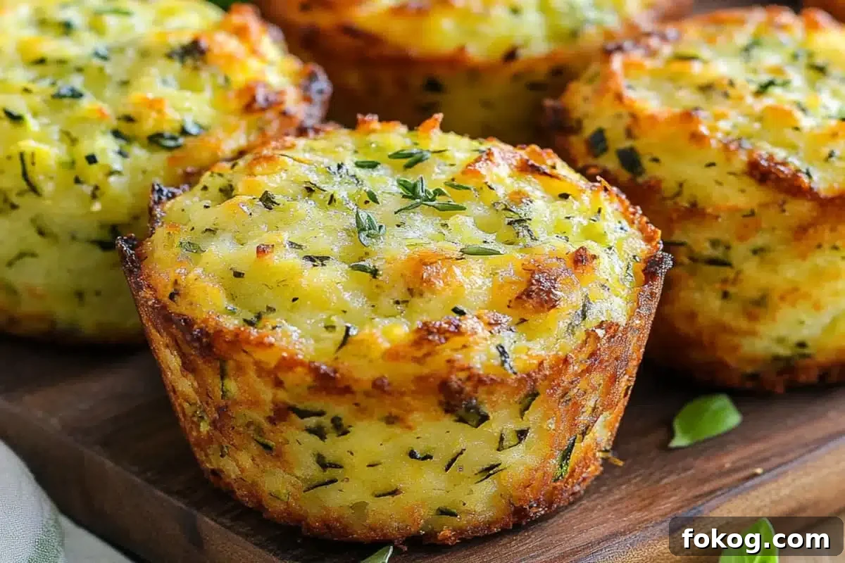 Crispy Parmesan zucchini potato muffins freshly baked with golden tops