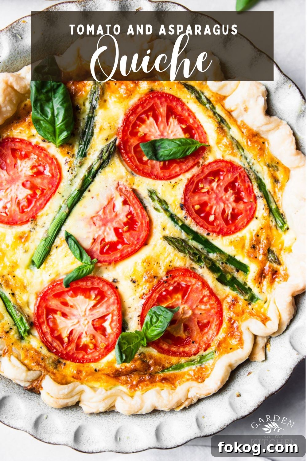 Asparagus and tomato quiche. 