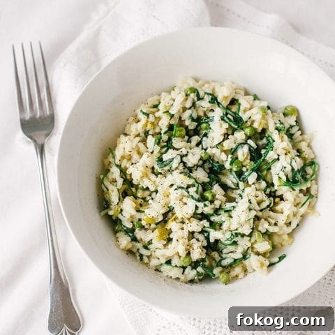 Spring Risotto with Rocket, Peas & Spring Onions | Wallflower Girl #vegan #glutenfree