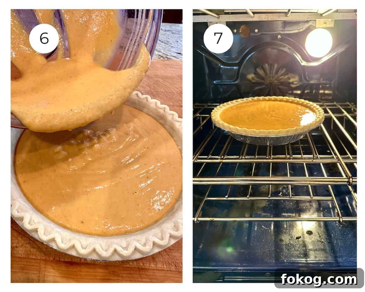 Unbaked pumpkin pie.