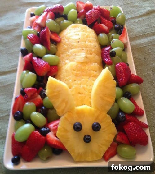 Pineapple Easter fruit tray. Easy enough! Healthy too -