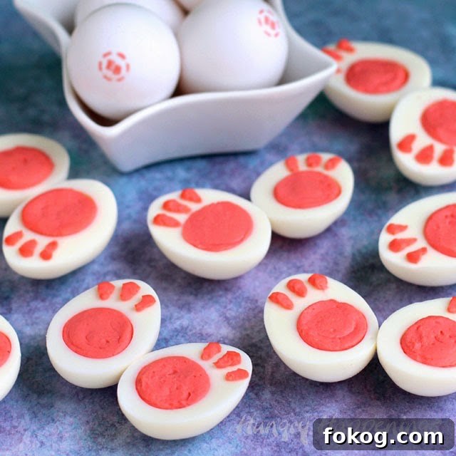 Bunny feet deviled eggs - I love this! 