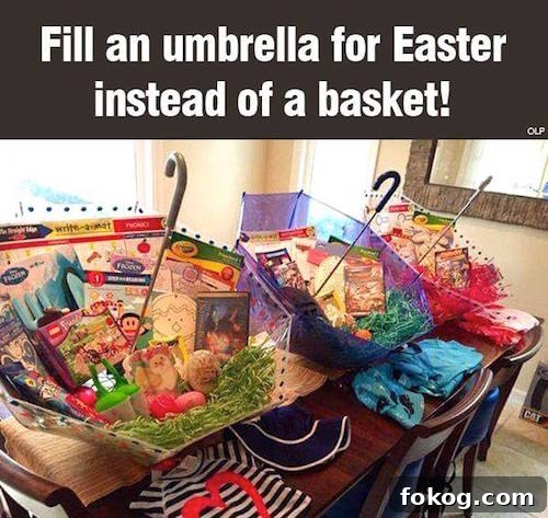 April showers bring May flowers! That's why I think these umbrella Easter baskets are brilliant! Must try -