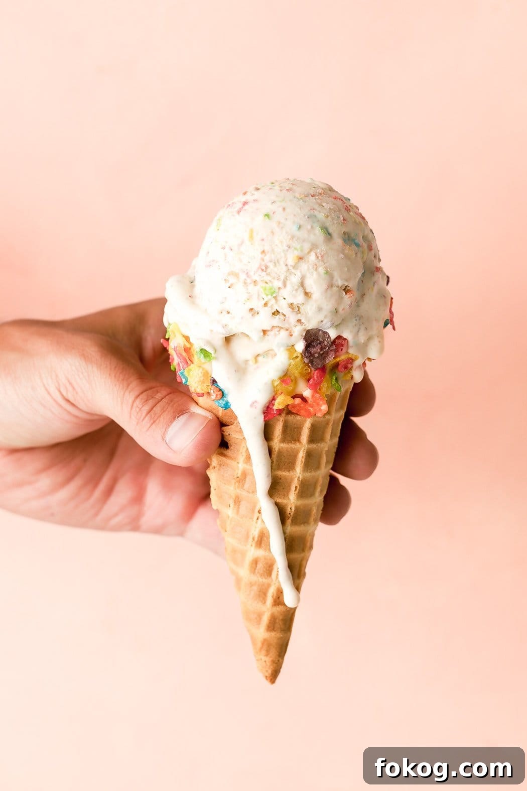 Fruity Pebbles Ice Cream Recipe: Colorful Cereal Ice Cream Scoop 2 Fruity Pebbles Ice Cream