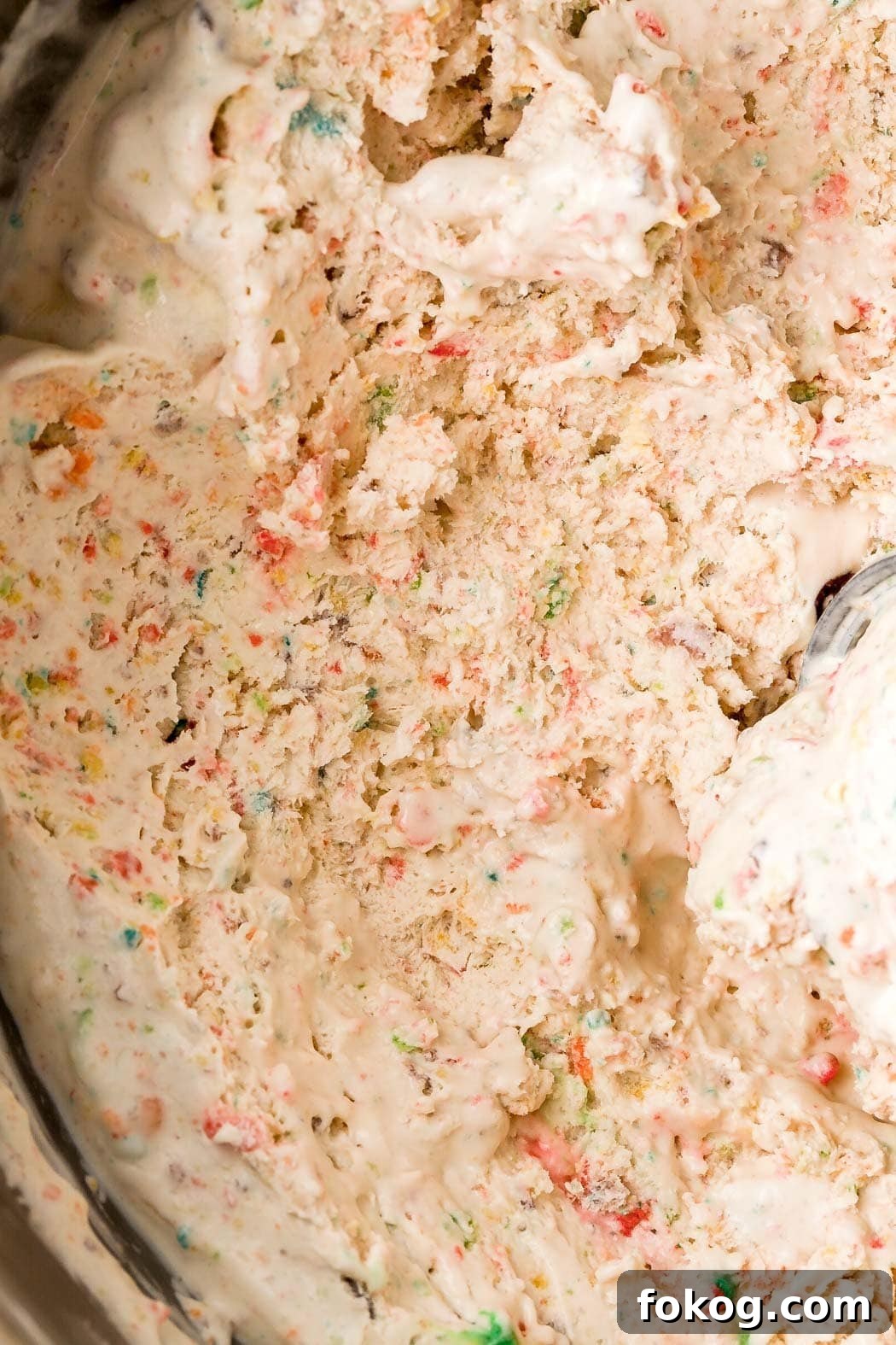 Fruity Pebbles Ice Cream Recipe: Colorful Cereal Ice Cream Scoop 3 Fruity Pebbles Ice Cream