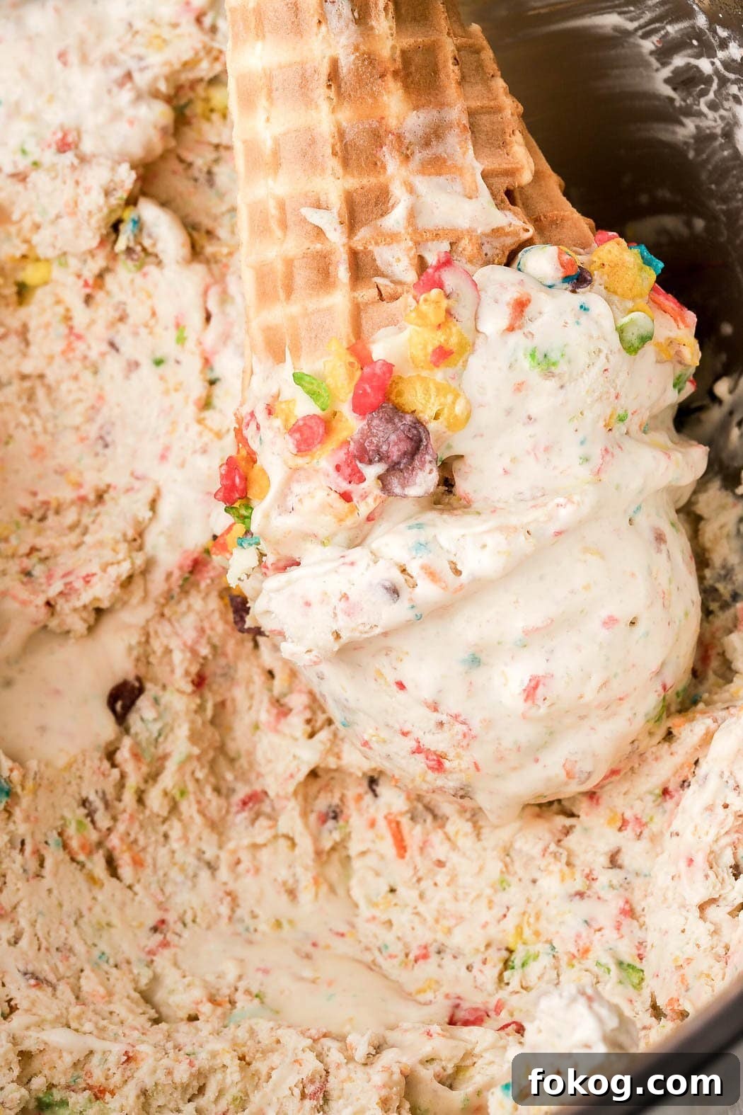 Fruity Pebbles Ice Cream Recipe: Colorful Cereal Ice Cream Scoop 10 fruity pebbles ice cream