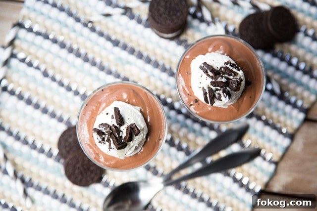 Parfait layered with chocolate and cream