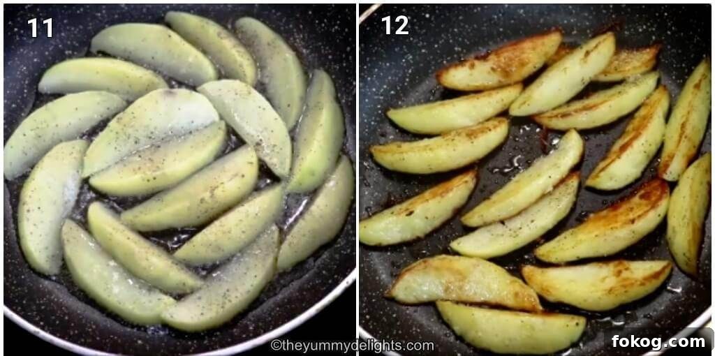Goan Chicken Cafreal (Galinha Cafreal) Recipe — Authentic Flavor 6 Collage image of 2 photos showing how to make roasted potatoes to be served with chicken cafreal curry.