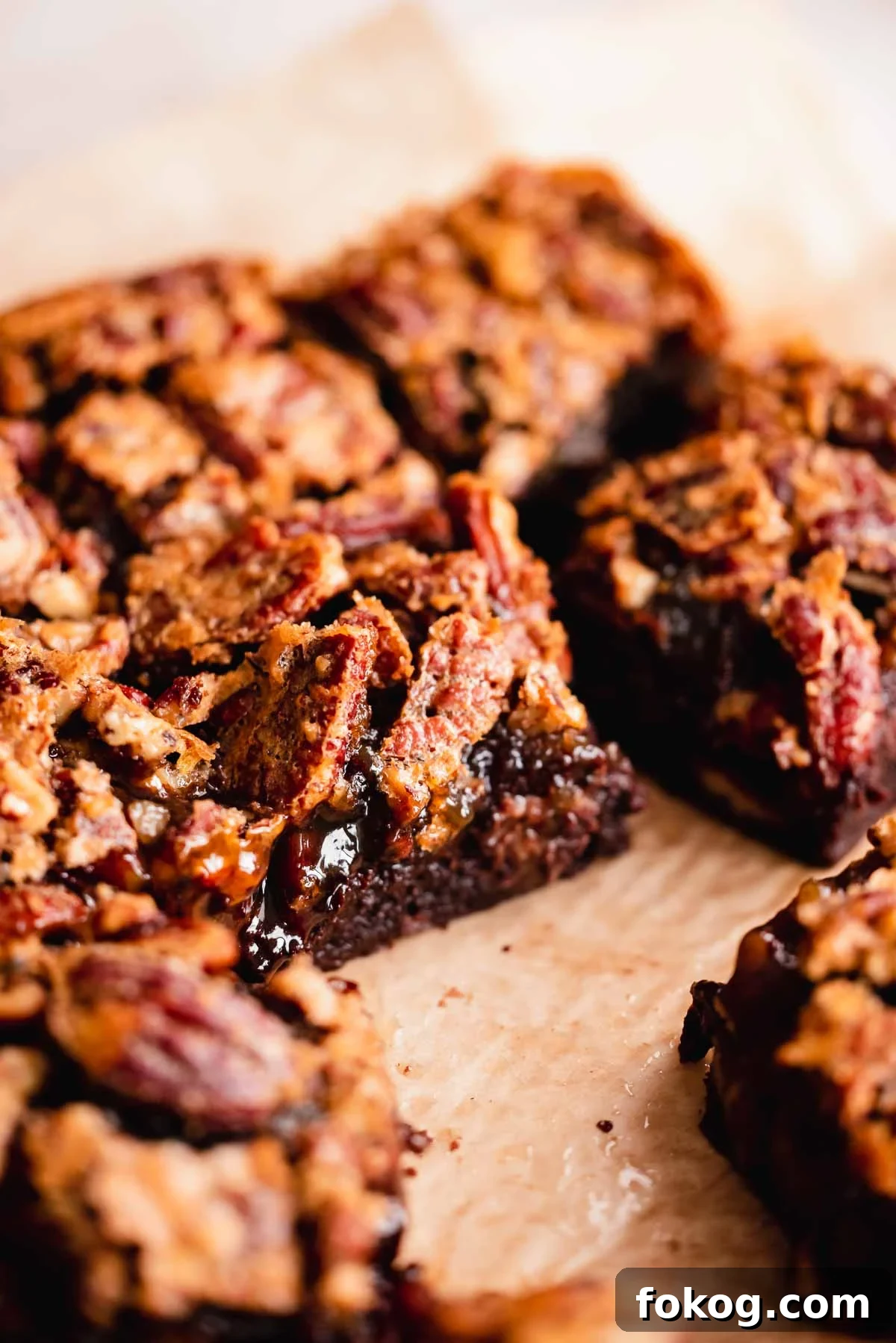 Decadent Pecan Pie Brownies Recipe — Gooey Pecan Swirl Dessert 2 pecan pie brownie cut in squares