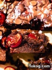 Brownie with cherry halves