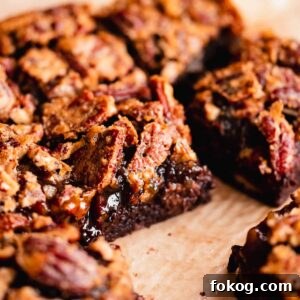 Decadent Pecan Pie Brownies Recipe — Gooey Pecan Swirl Dessert 24 pecan pie brownie cut in squares