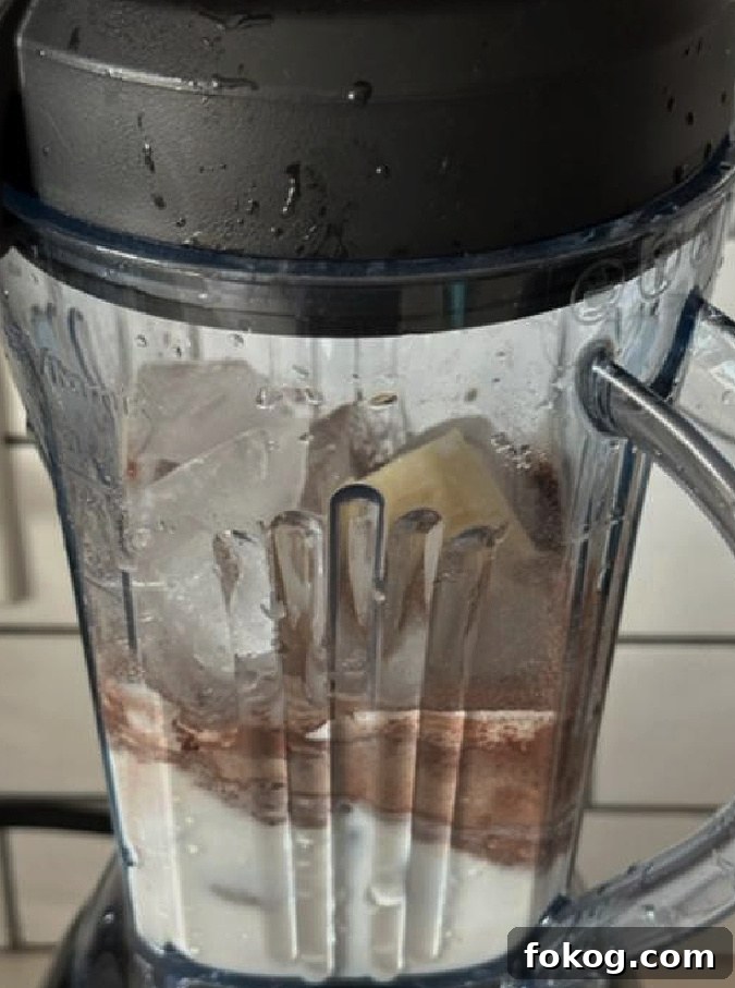 Almond Milk Peanut Butter Chocolate Smoothie Recipe 5 Finished smoothie in glass