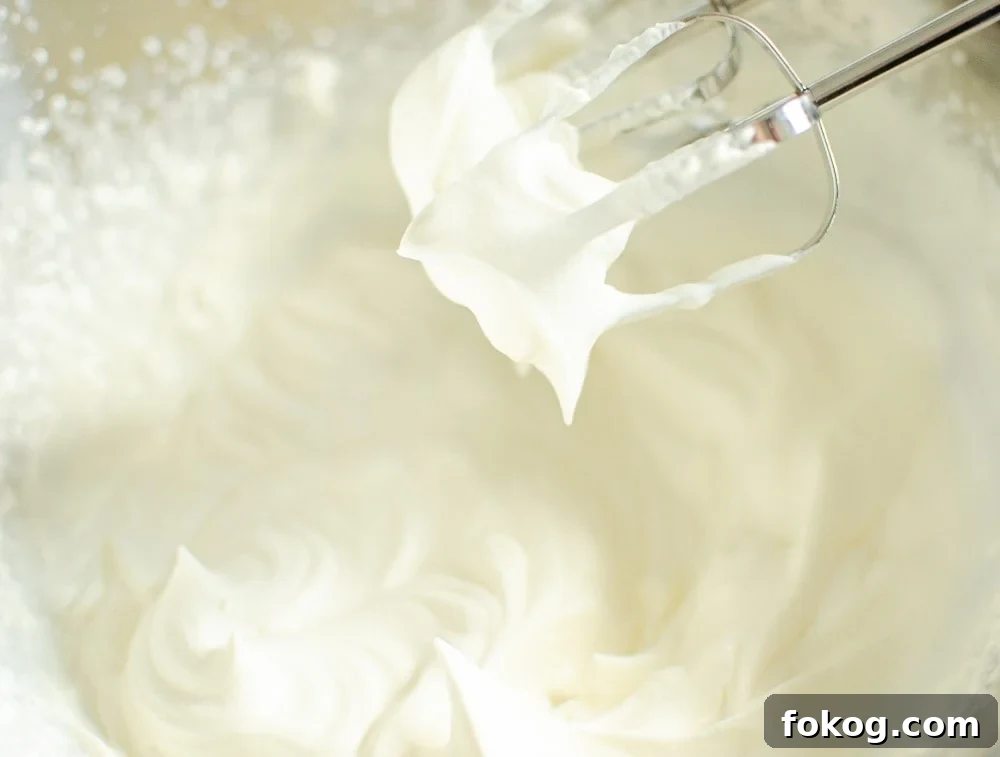 soft peaks in whipping cream perfect for Eton Mess Dessert