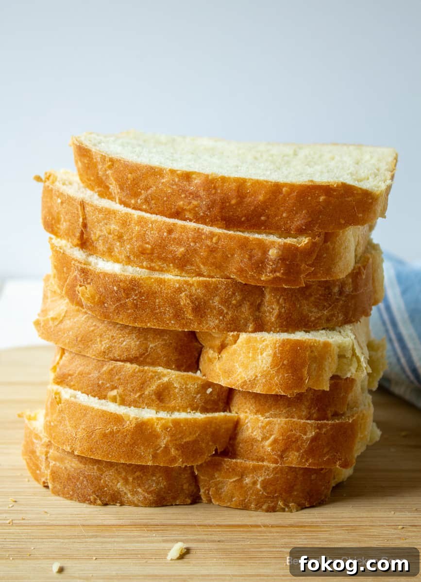 A stack of homemade sliced bread.