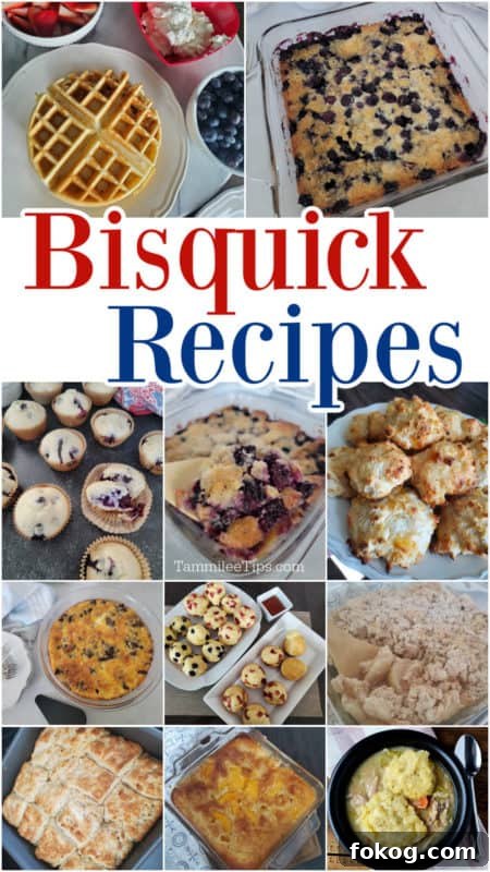 Simple Bisquick Recipes for Delicious Breakfasts and Snacks 2 Collage of Easy Bisquick Recipes