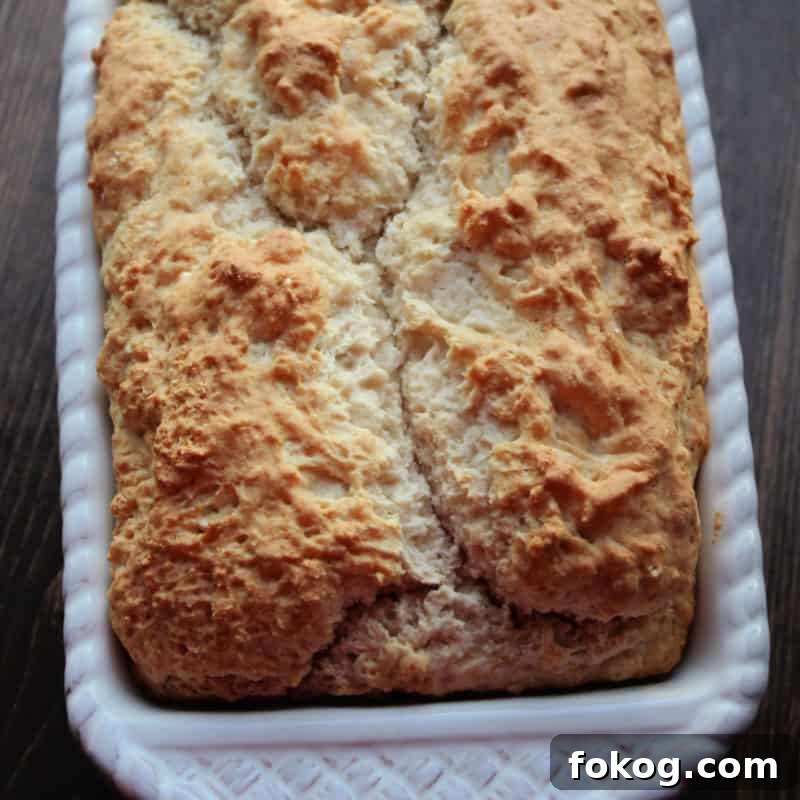 Simple Bisquick Recipes for Delicious Breakfasts and Snacks 11 Beer bread in a white bread pan