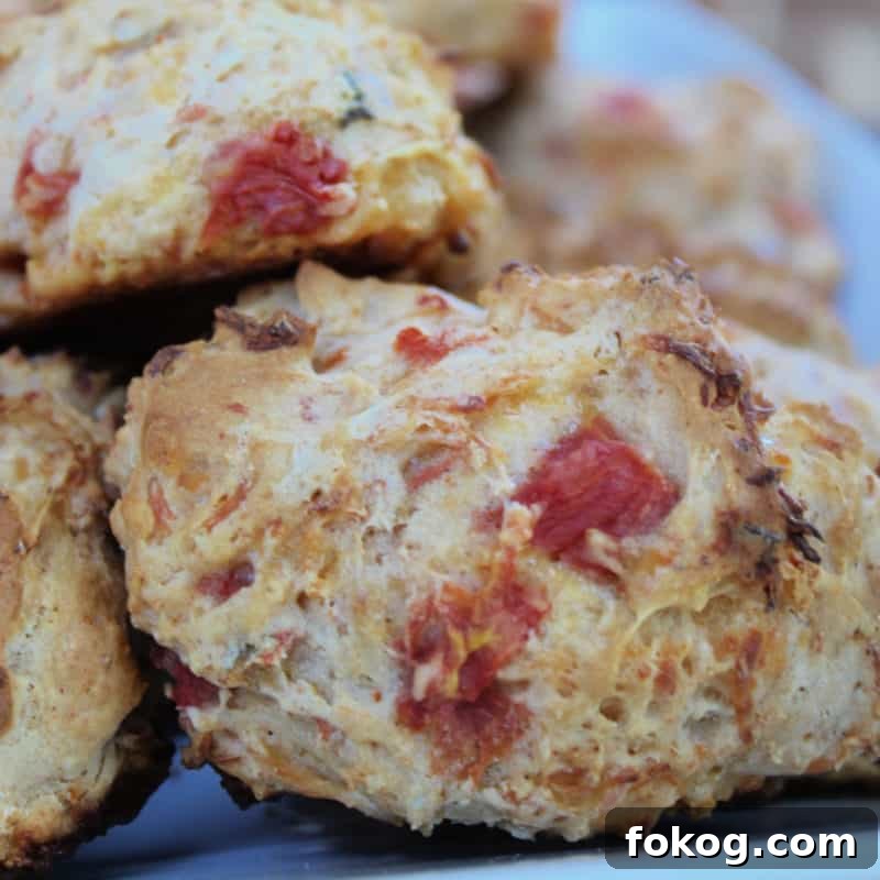 Simple Bisquick Recipes for Delicious Breakfasts and Snacks 14 Spicy Southwest biscuits stacked on a white plate