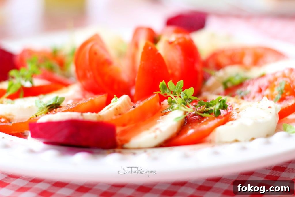 Capresse salad with tomatoes and mozzarella cheese