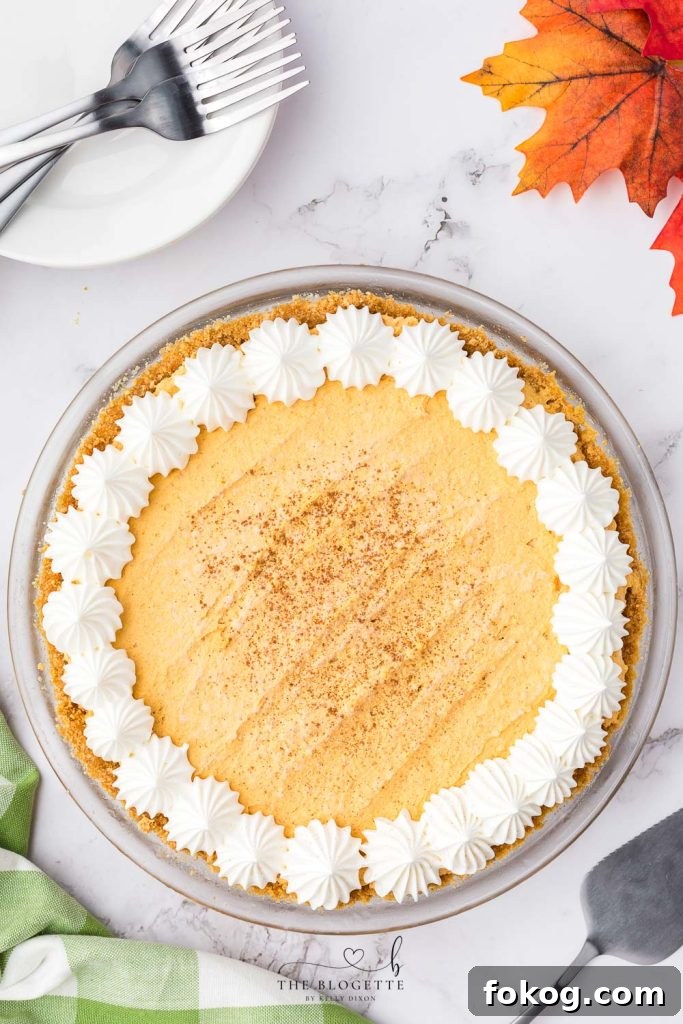 Pumpkin Fluff Pie is a pumpkin cream pie with a graham cracker crust. If you're craving a cold and creamy pumpkin spice treat, this one is for you!