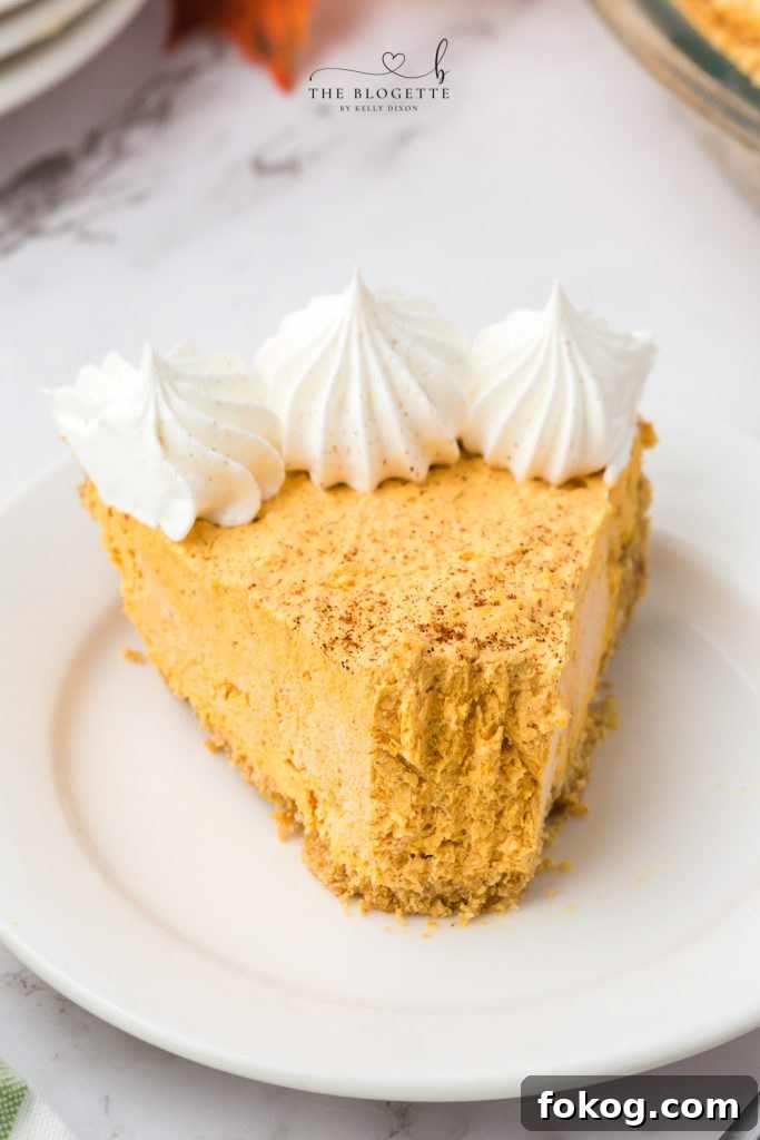 Pumpkin Fluff Pie is a pumpkin cream pie with a graham cracker crust. If you're craving a cold and creamy pumpkin spice treat, this one is for you!