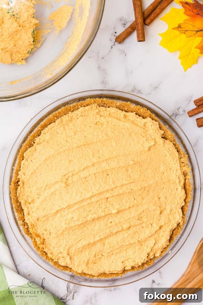 Pumpkin fluff in a pie