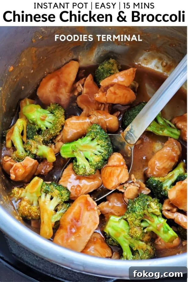 Chinese Chicken and Broccoli in the Instant Pot: Quick Weeknight Meal 6 authentic Chinese chicken and broccoli in instant pot with a ladle