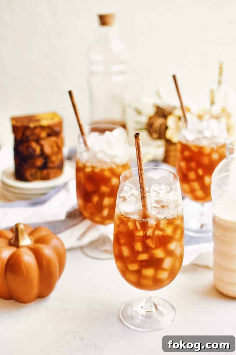 Pumpkin Spice Iced Chai Latte Recipe — Refreshing Fall Drink 5 Chai Tea concentrate over ice