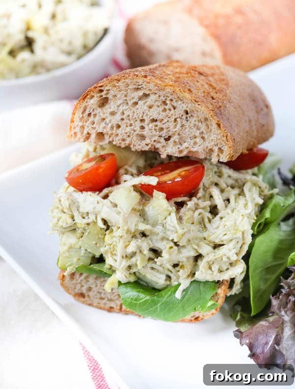Artichoke Pesto Chicken Salad