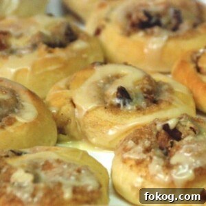 rolls baked with icing on top